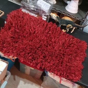 Vibrant Red Shaggy Rug